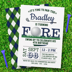 Golf PAR-TEE 4th Birthday Invitation