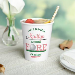 Golf PAR-TEE 4th Birthday Paper Cups