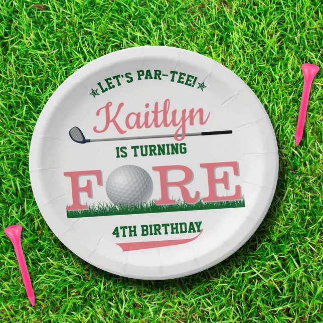 Golf PAR-TEE 4th Birthday Paper Plate (Creator Uploaded)