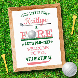 Golf PAR-TEE 4th Birthday Welcome Sign