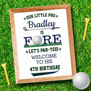 Golf PAR-TEE 4th Birthday Welcome Sign