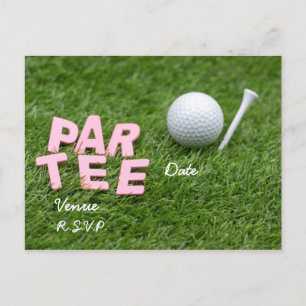 Golf Par Tee are on green Invitation Postcard