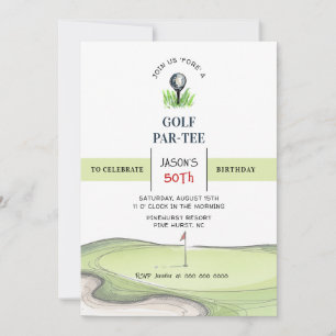Golf PAR- TEE Birthday party Invitation