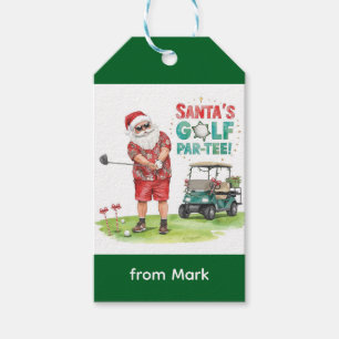 Golf Par-Tee Christmas Party with Santa Claus  Gift Tags