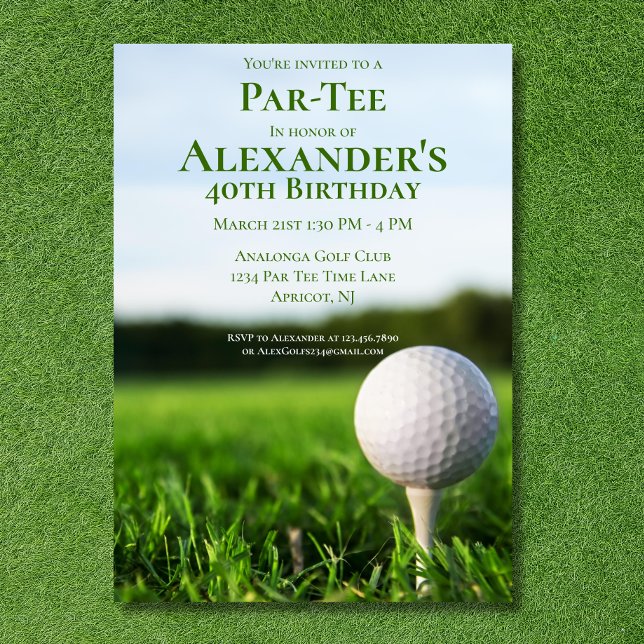 Golf Par Tee Golfer Birthday Invitation (Creator Uploaded)