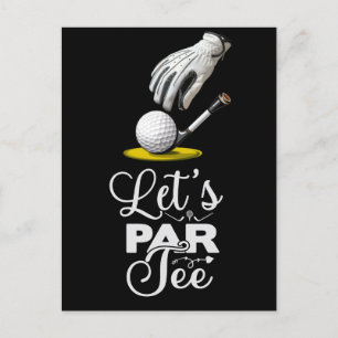 Golf par tee golfer party save the date postcard