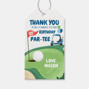 Golf Par-Tee Hole Golfing Boy Birthday Thank You Gift Tags
