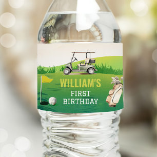 Golf Par-Tee Hole in One Boy Birthday  Water Bottle Label