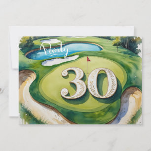Golf Par tee party 30th Birthday to golfer Invitation
