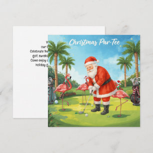 Golf Par tee party Santa Claus Christmas Flamingo Save The Date