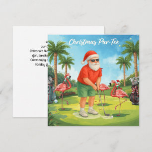Golf Par tee party Santa Claus Christmas Flamingo Save The Date