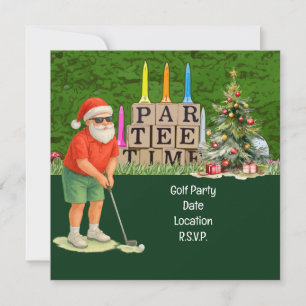 Golf Par tee party Santa Claus Christmas Par tee Save The Date