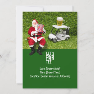 Golf Par tee party Santa Claus Christmas Squad Invitation