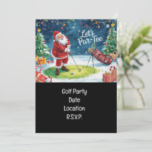 Golf Par tee party Santa Claus Christmas Squad  Invitation