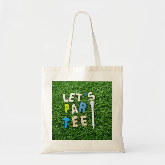 Golf Par Tee with tee on green golfer party Golf Tote Bag (Front)