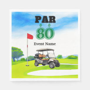 Golf Party 80th Birthday Napkin