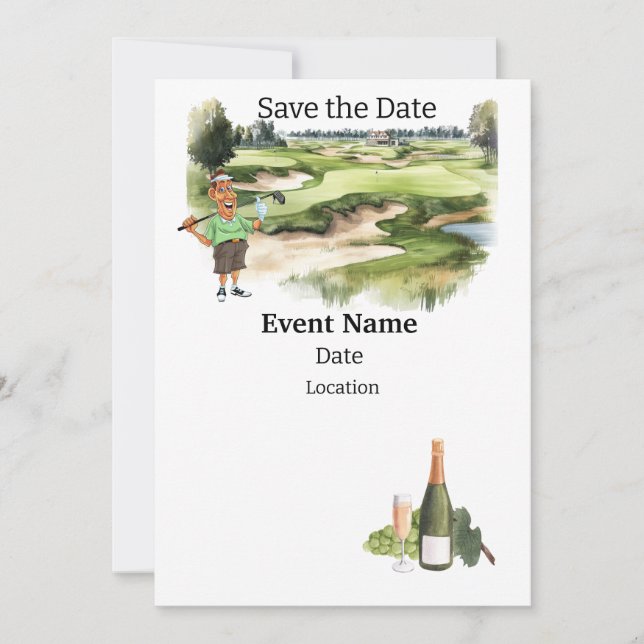 Golf Party  80th Birthday Save the Date for golfer Invitation (Front)