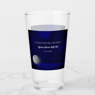 Golf Party Bachelor Party Golfers Navy Blue course Glass