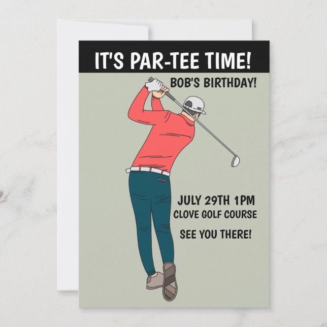 GOLF PARTY CUSTOM INVITATIONS (Front)