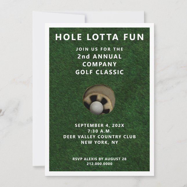 Golf Party Event Invitation (Front)