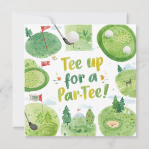 Golf  party funny saying tee up for par tee invitation