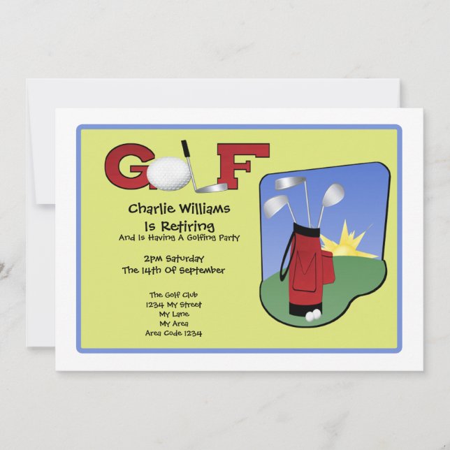 Golf Party Invitation (Front)