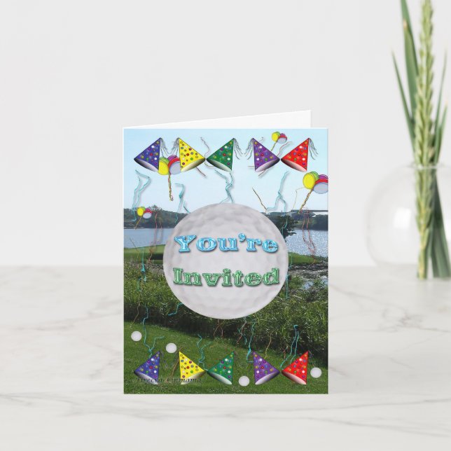 Golf Party Invitation Card (Front)
