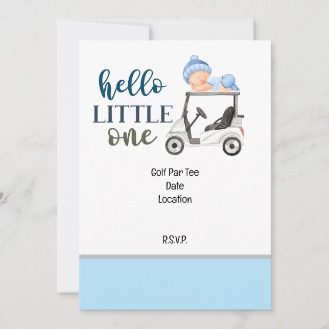 Golf party save the date i Baby Shower BOY Invitation (Front)