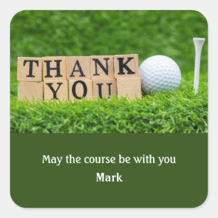 Golf party thank you square sticker