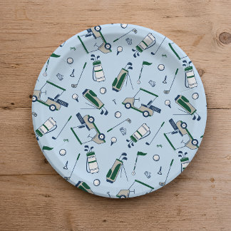 Golf Pattern Paper Plates