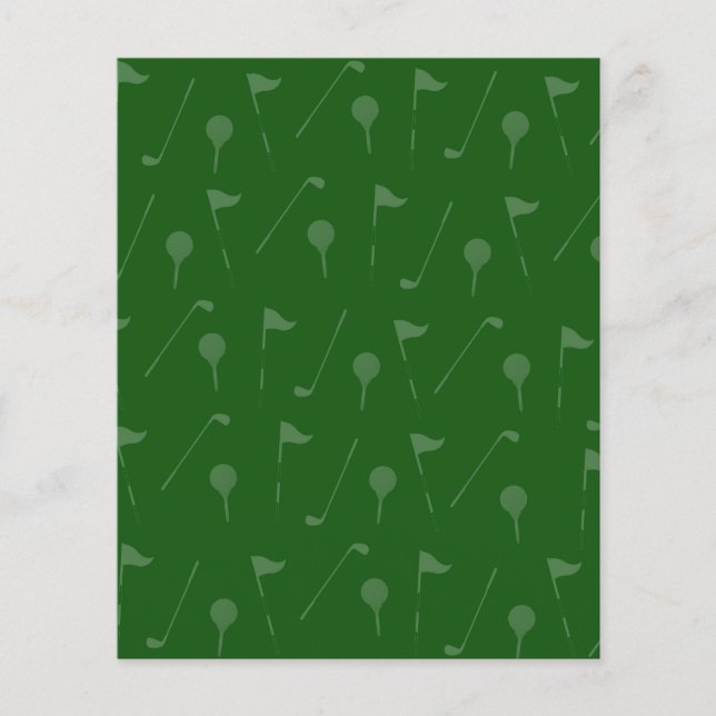 Golf Pattern Scrapbook Paper - Green Golf Pattern (Front)