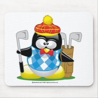 Golf Penguin Mouse Pad