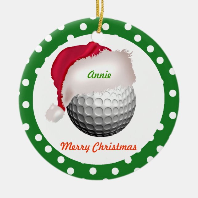 Golf personalise ornament Santa Ball (Front)