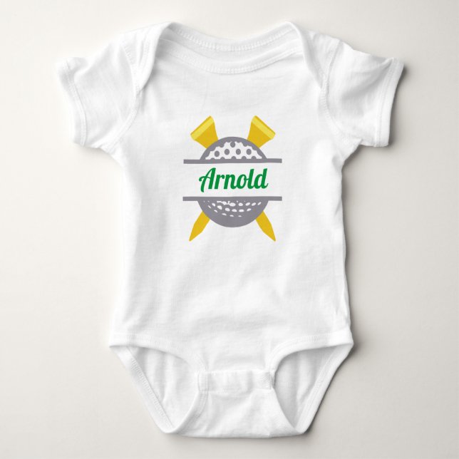 Golf Personalised Baby Bodysuit (Front)