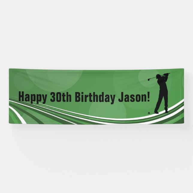 Golf Personalised Birthday Banner (Horizontal)