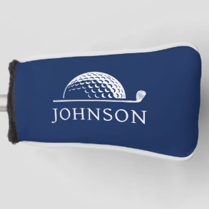 Golf Personalised Name Navy Blue Putter Golf Head Cover