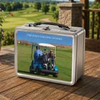 Golf Photo Caddy Snacks Golfer's Metal Lunch Box