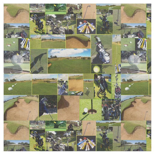 Golf Photo Collage, Fabric (Close Up)