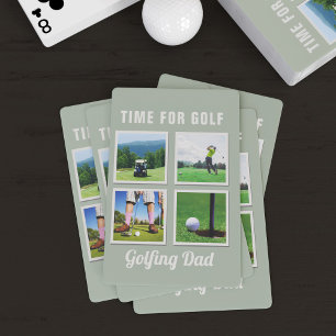 Golf Photo Collage Golfing Dad Playing Cards