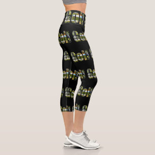 Golf Photo Collage Logo Capri Leggings, Leggings