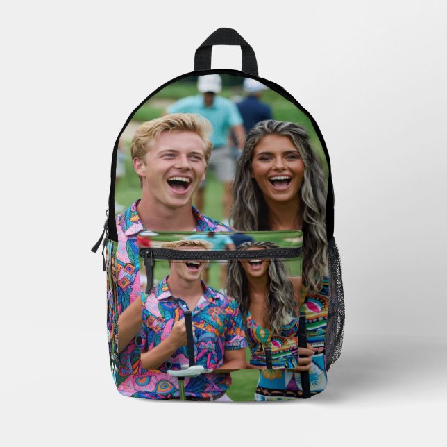 Golf Photo Customize Personalize Printed Backpack (Front)