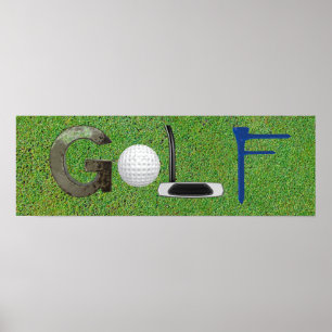Golf picture letters poster