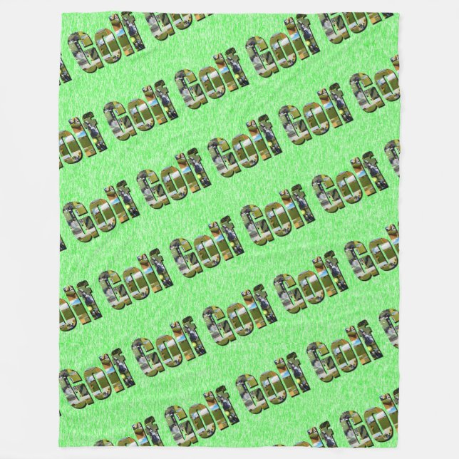 Golf Picture Logo, Large Fleece Blanket (Front)
