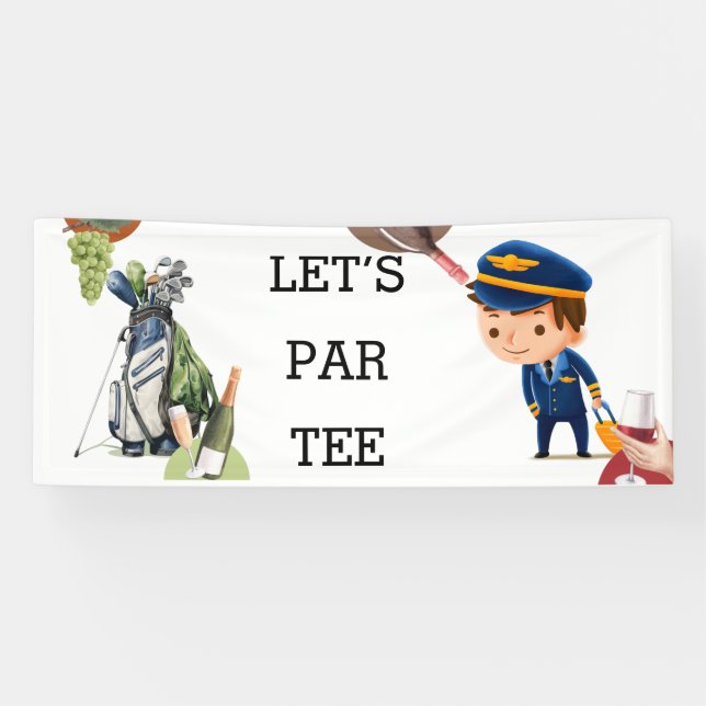 Golf Pilot Let's Par Tee  Banner (Horizontal)
