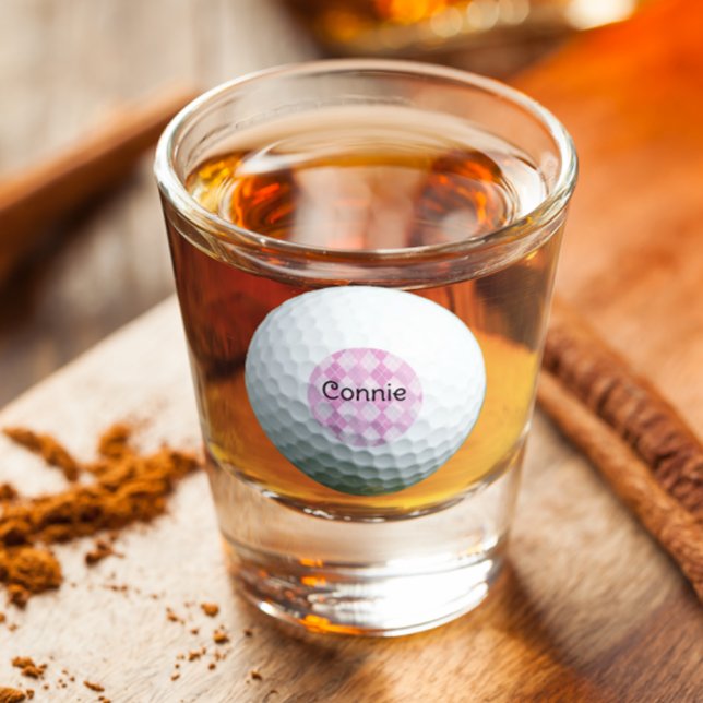 Golf Pink Argyle Personalised Shot Glass (Creator Uploaded)