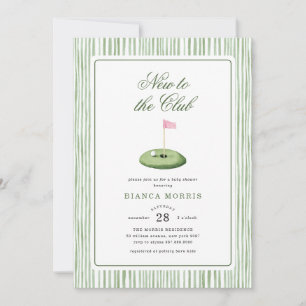Golf Pink Baby Shower Invitation