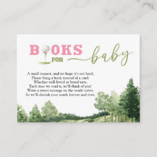 Golf Pink Girl Baby Shower Par-Tee Books For Baby Enclosure Card