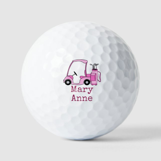 Golf Pink themed for woman golfer Golf Balls (Front)