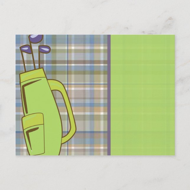 golf plaid with bag postcard (Front)