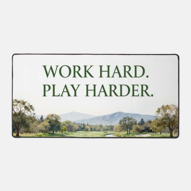 Golf Plan Focus Play for Golfer Desk Mat (Front)